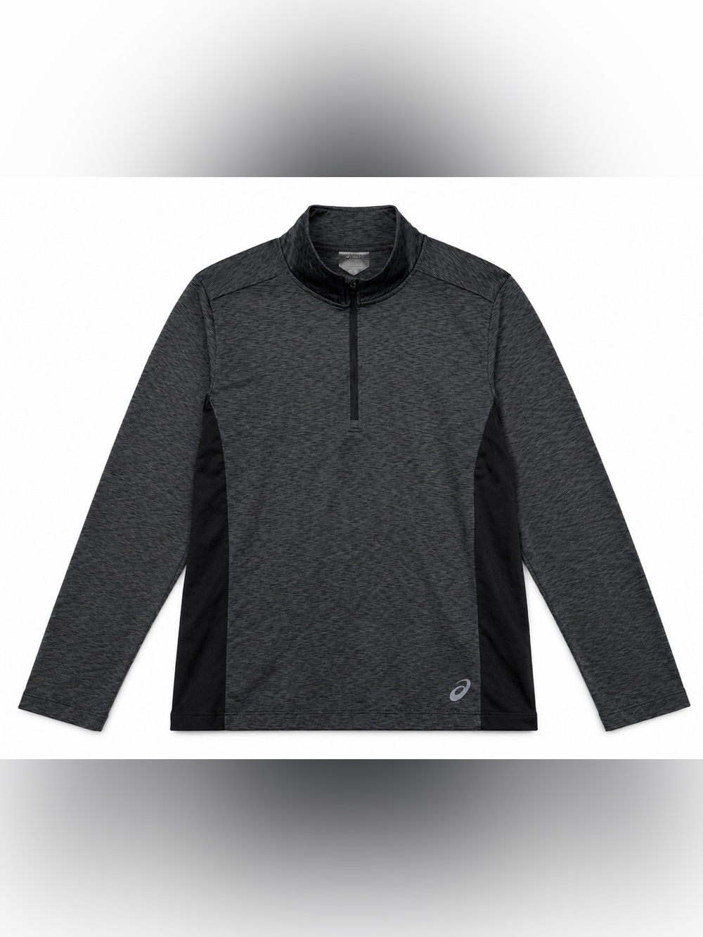 Asics Men's Dark Gray and Black 1/4 Zip Training Pullover